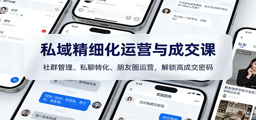 私域精细化运营与成交课：社群管理、私聊转化、朋友圈运营，解锁高成交密码-小钱大课云网创