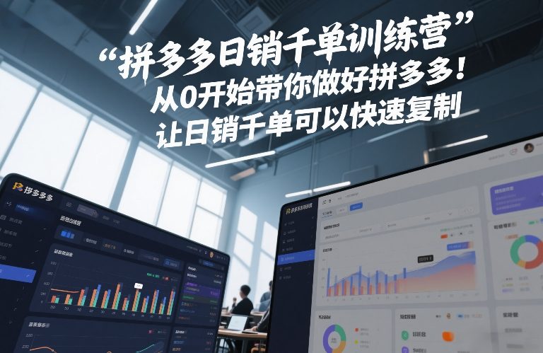 拼多多日销千单训练营,从0开始带你做好拼多多,让日销千单可以快速复制(更新26年1月)-小钱大课云网创