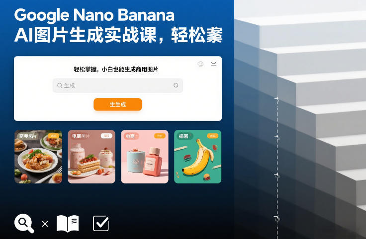 Google Nano Banana AI图片生成实战课，轻松掌握，小白也能生成商用图片-小钱大课云网创