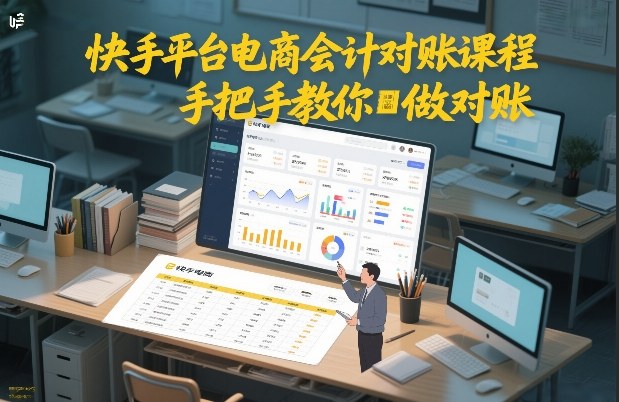 快手平台电商会计对账课程,手把手教你做对账-小钱大课云网创