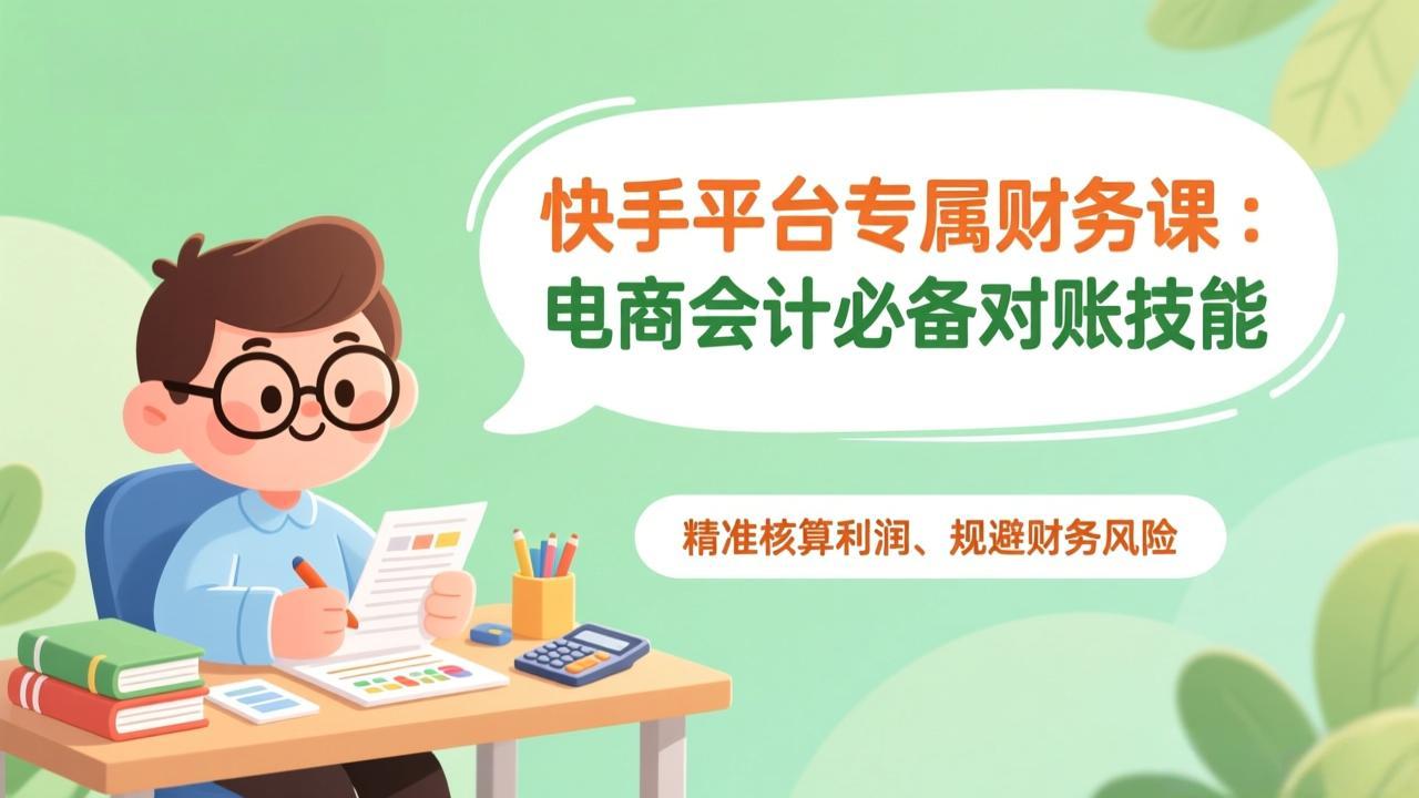 快手平台专属财务课：电商会计必备对账技能，精准核算利润、规避财务风险-小钱大课云网创