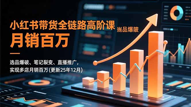 小红书带货全链路高阶课,选品爆破、笔记裂变、直播推广,实现多店月销百万(更新25年12月-小钱大课云网创