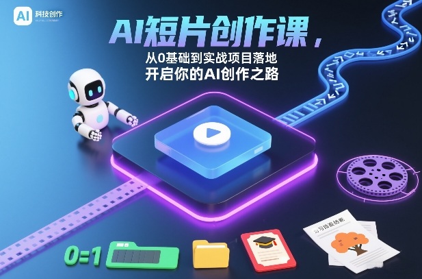 AI短片创作课，从0基础到实战项目落地，开启你的AI创作之路-小钱大课云网创
