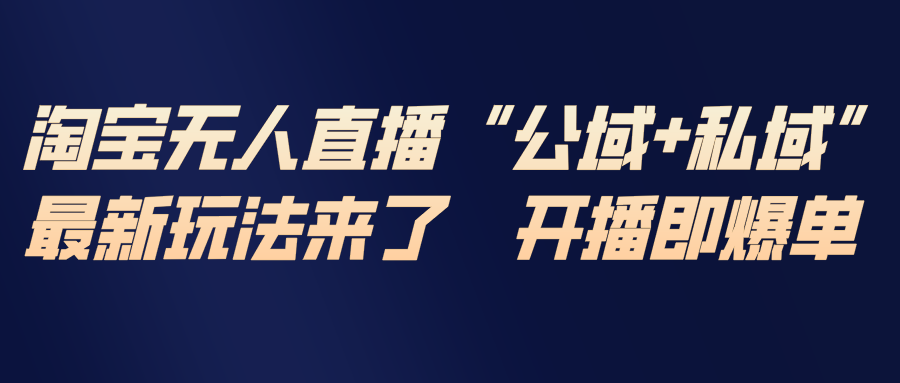 淘宝无人直播最新玩法，包含私域和公域两种玩法-小钱大课云网创