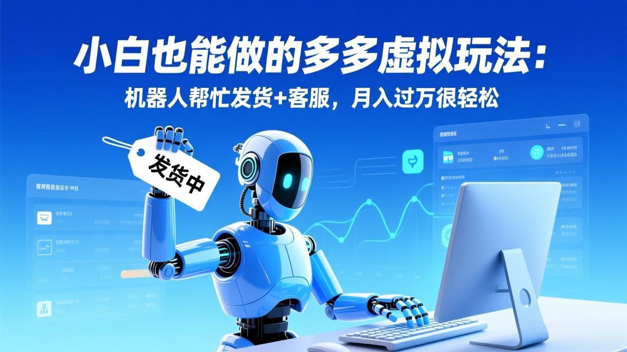 小白也能做的多多虚拟玩法：机器人帮忙发货+客服，月入过万很轻松-小钱大课云网创