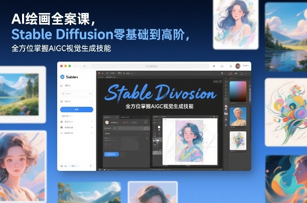 AI绘画全案课，Stable Diffusion零基础到高阶，全方位掌握AIGC视觉生成技能-小钱大课云网创