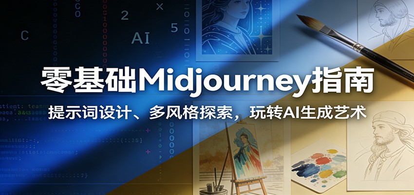 零基础Midjourney指南：提示词设计、多风格探索，玩转AI生成艺术-小钱大课云网创