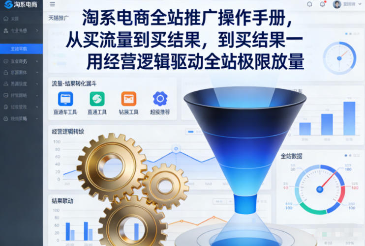 淘系电商全站推广操作手册，从买流量到买结果一用经营逻辑驱动全站极限放量-小钱大课云网创