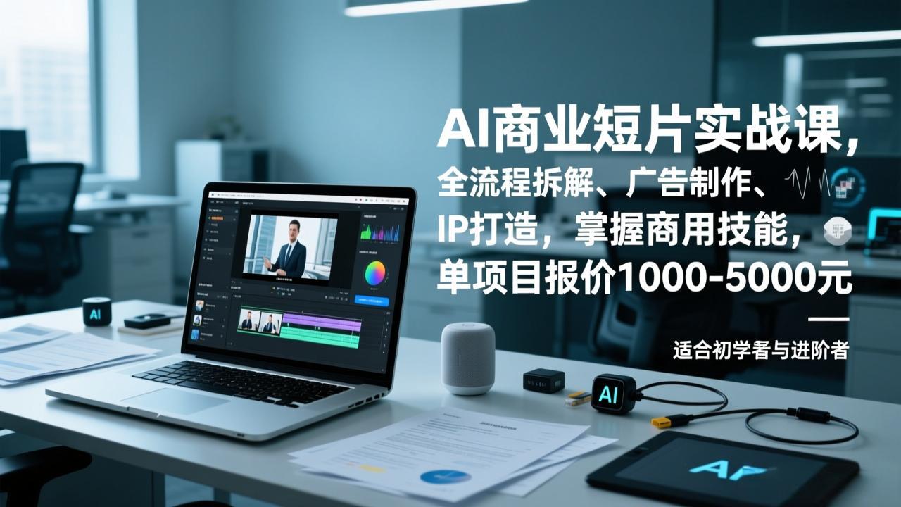 AI商业短片实战课，全流程拆解、广告制作、IP打造，掌握商用技能，单项目报价1000-5000元-小钱大课云网创