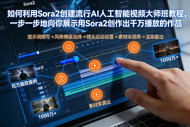 如何利用Sora2创建流行AI人工智能视频大师班，一步一步地向你展示用Sora2创作出千万播放的作品-小钱大课云网创