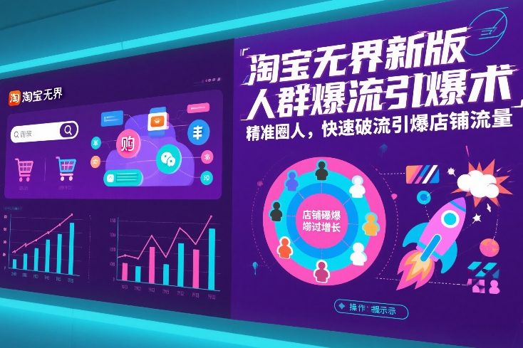 淘宝无界新版人群爆流引爆术，精准圈人，快速破流引爆店铺流量-小钱大课云网创