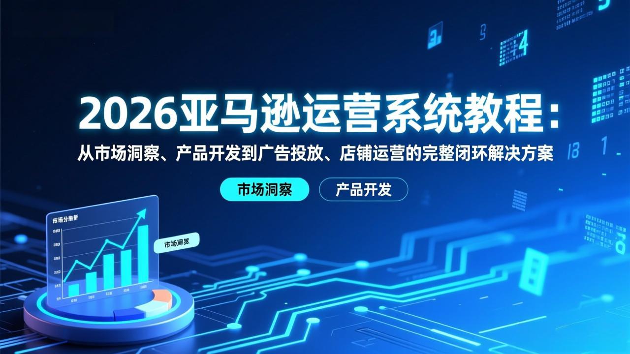 2026亚马逊运营系统教程：从市场洞察、产品开发到广告投放、店铺运营的完整闭环解决方案-小钱大课云网创