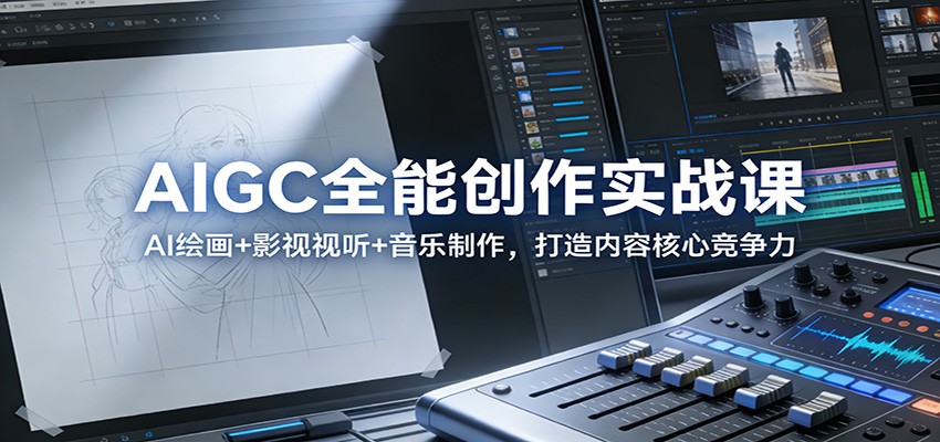 AIGC全能创作实战课：AI绘画+影视视听+音乐制作，打造内容核心竞争力-小钱大课云网创
