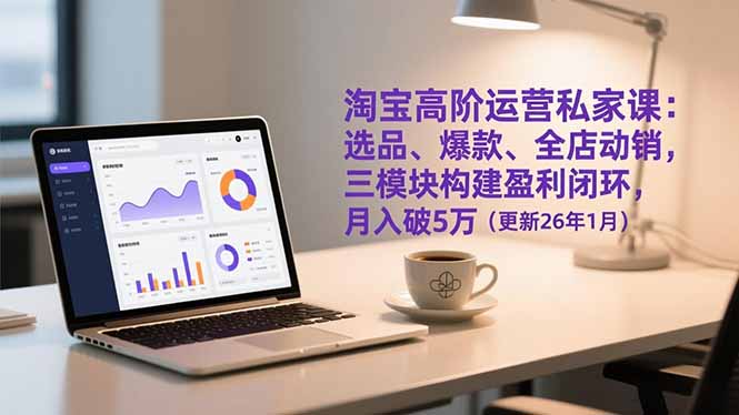 淘宝高阶运营私家课:选品、爆款、全店动销,三模块构建盈利闭环,月入破5万(更新26年1月-小钱大课云网创