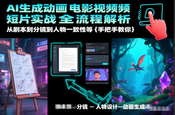 AI生成动画电影视频短片实战全流程解析，从剧本到分镜到人物一致性等手把手教你-小钱大课云网创