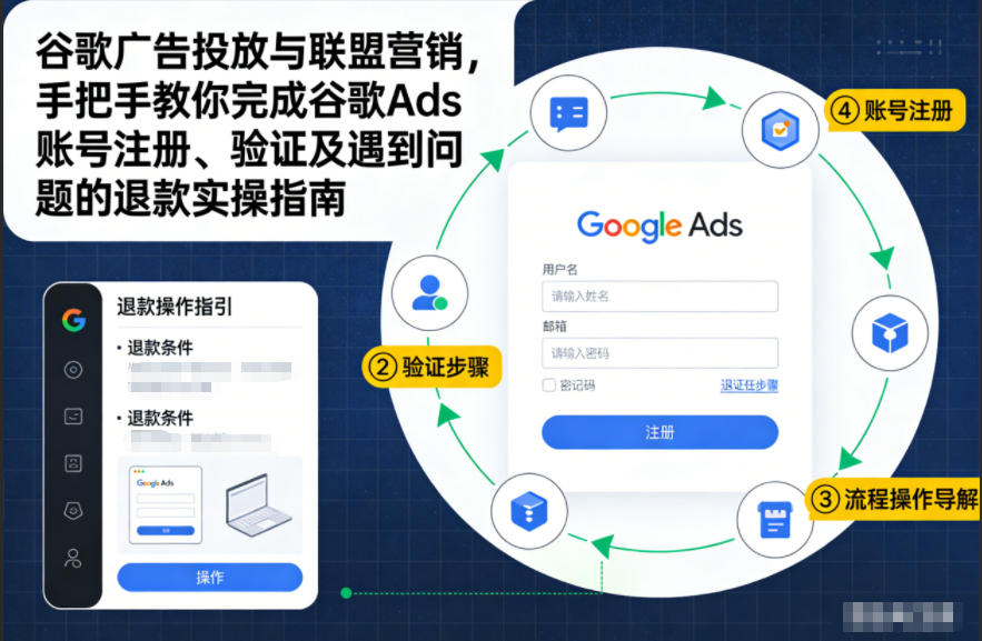 谷歌广告投放与联盟营销,手把手教你完成谷歌Ads账号注册、验证及遇到问题的退款实操指南-小钱大课云网创