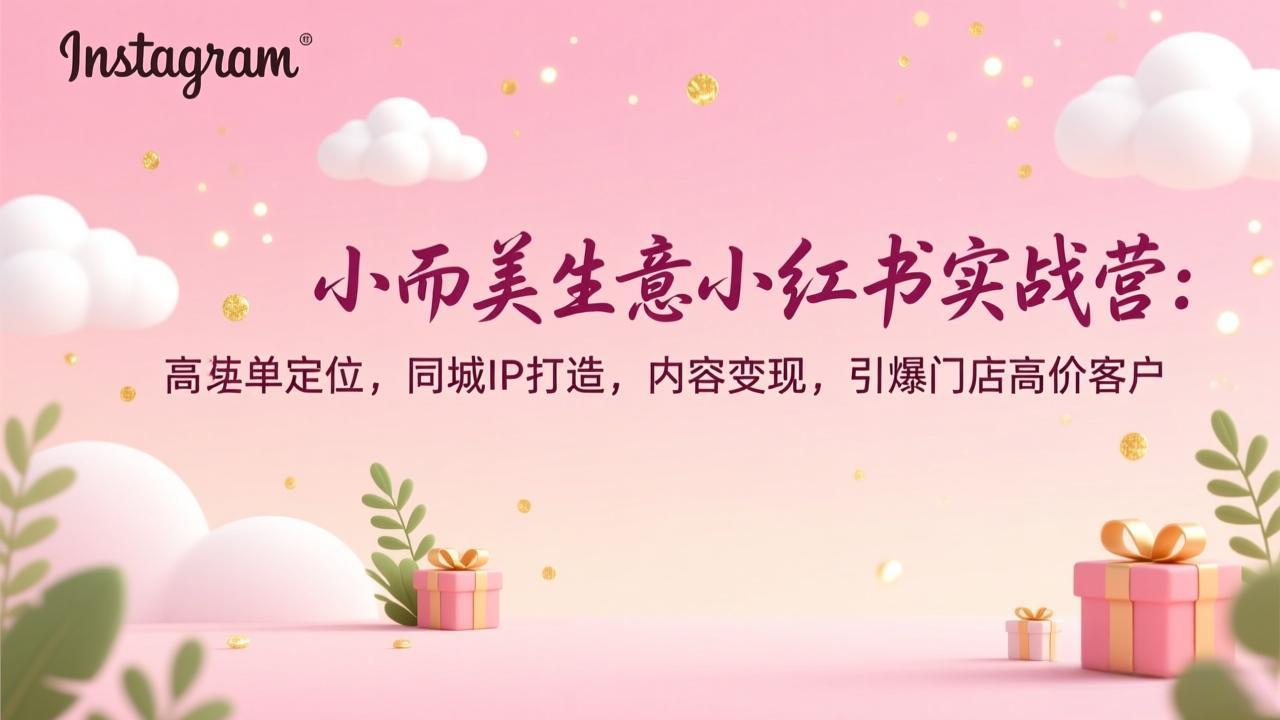 小而美生意小红书实战营：高客单定位，同城IP打造，内容变现，引爆门店高价客户-小钱大课云网创