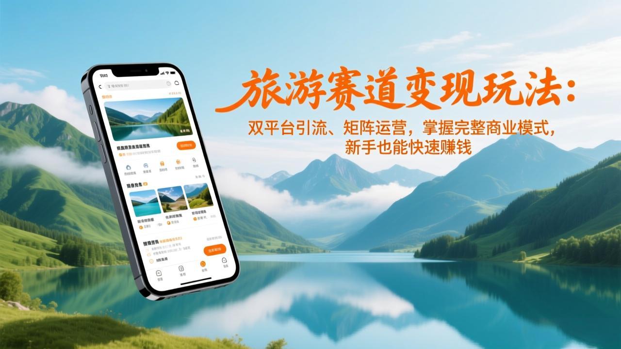 旅游赛道变现玩法：双平台引流、矩阵运营，掌握完整商业模式，新手也能快速赚钱-小钱大课云网创
