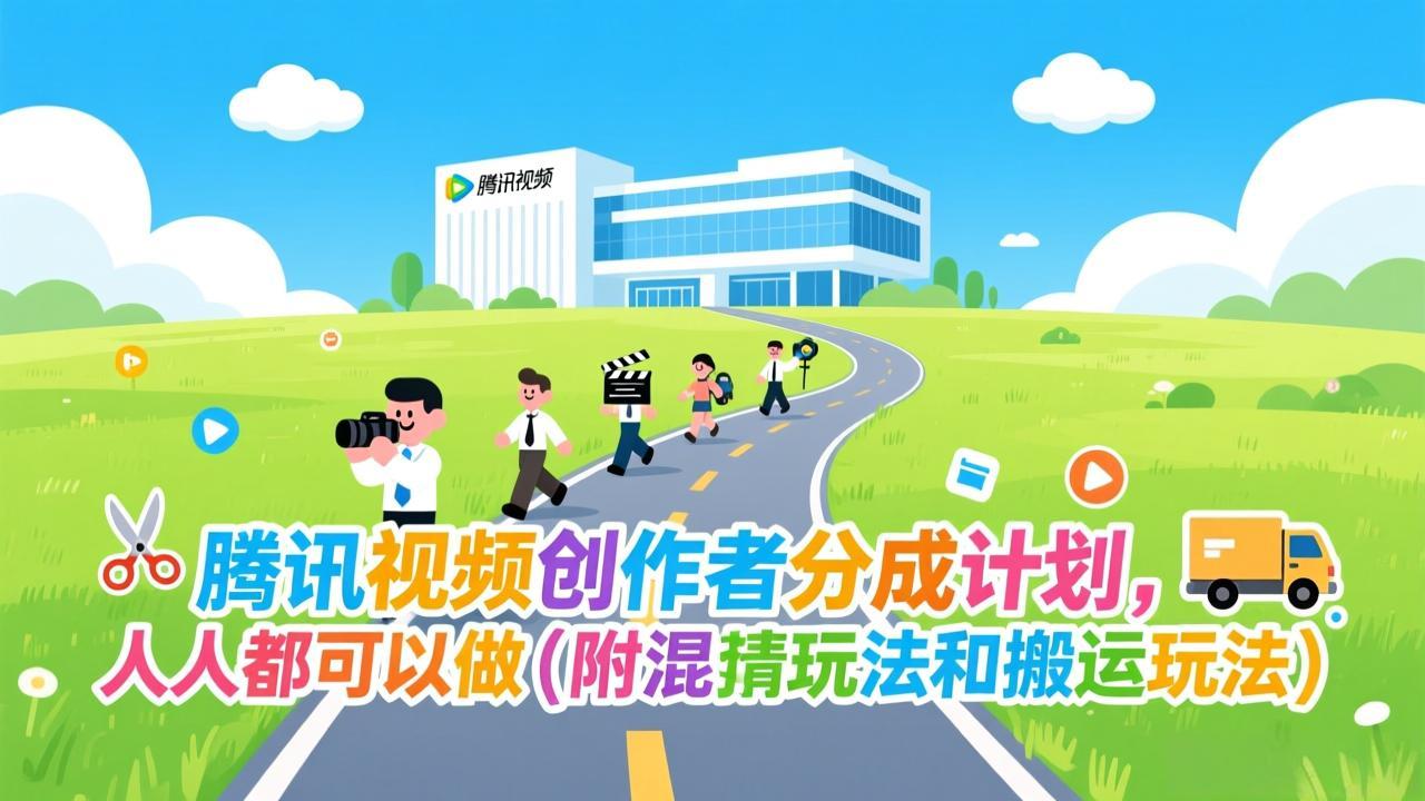 腾讯视频创作者分成计划，人人都可以做(附混剪玩法和搬运玩法-小钱大课云网创