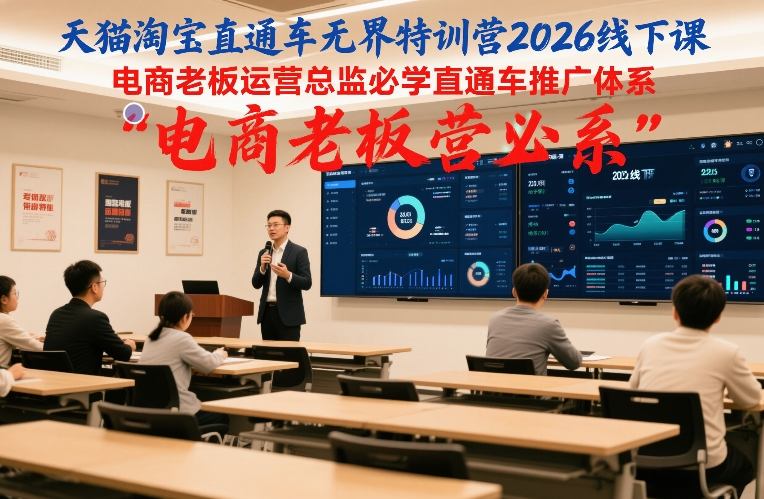 天猫淘宝直通车无界特训营2026线下课，电商老板运营总监必学直通车推广体系-小钱大课云网创