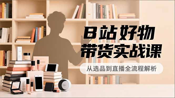 B站好物带货实战课，账号定位、选品拍摄、运营变现，全流程教学，实现UP主月入过万-小钱大课云网创