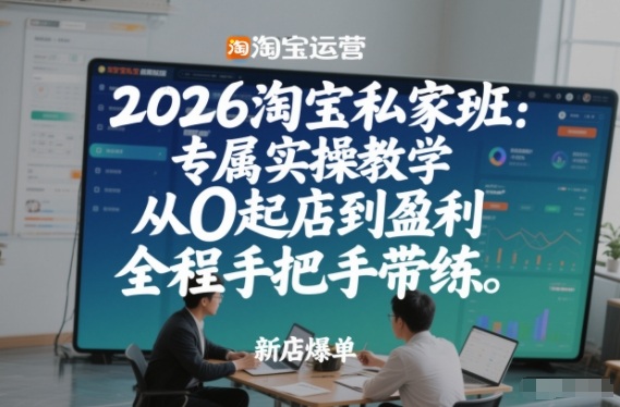 2026淘宝私家班：专属实操教学，从0起店到盈利，全程手把手带练-小钱大课云网创