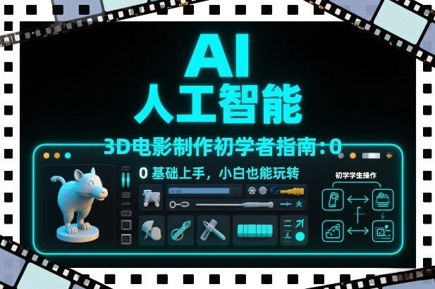 AI人工智能3D电影制作初学者指南：0基础上手，小白也能玩转-小钱大课云网创