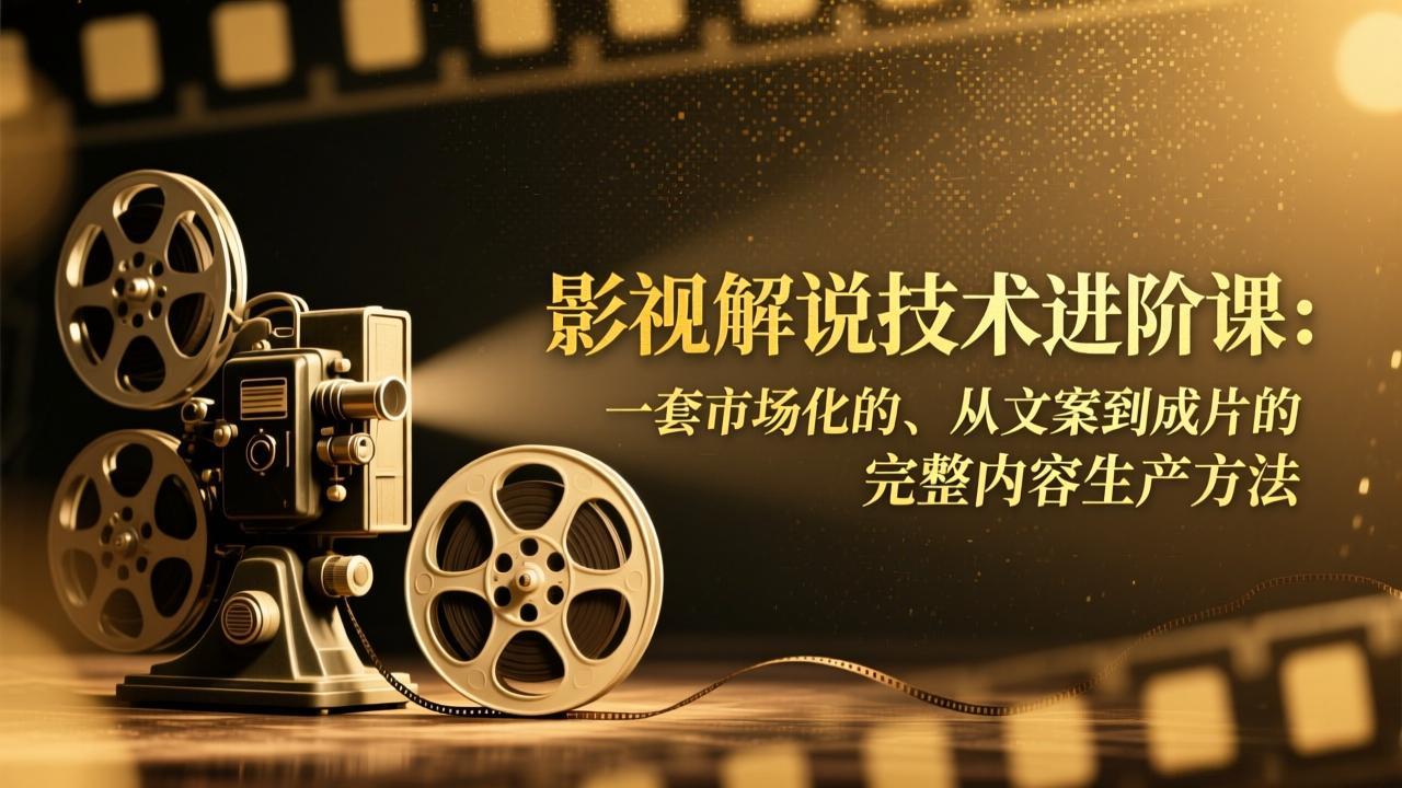 影视解说技术进阶课：一套市场化的、从文案到成片的完整内容生产方法-小钱大课云网创