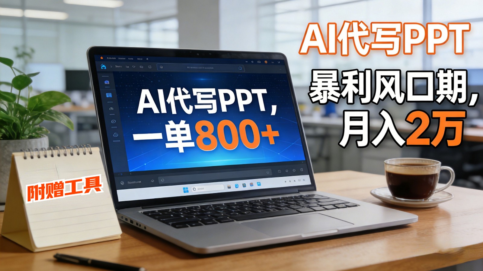 AI 代写做 PPT！一单狂赚 800+，风口期月入 2 万(工具 + 提示词直接送)-小钱大课云网创