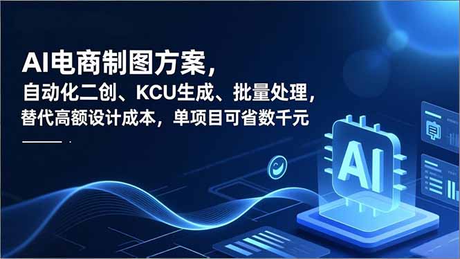 AI电商制图方案，自动化二创、SKU生成、批量处理，替代高额设计成本，单项目可省数千元-小钱大课云网创