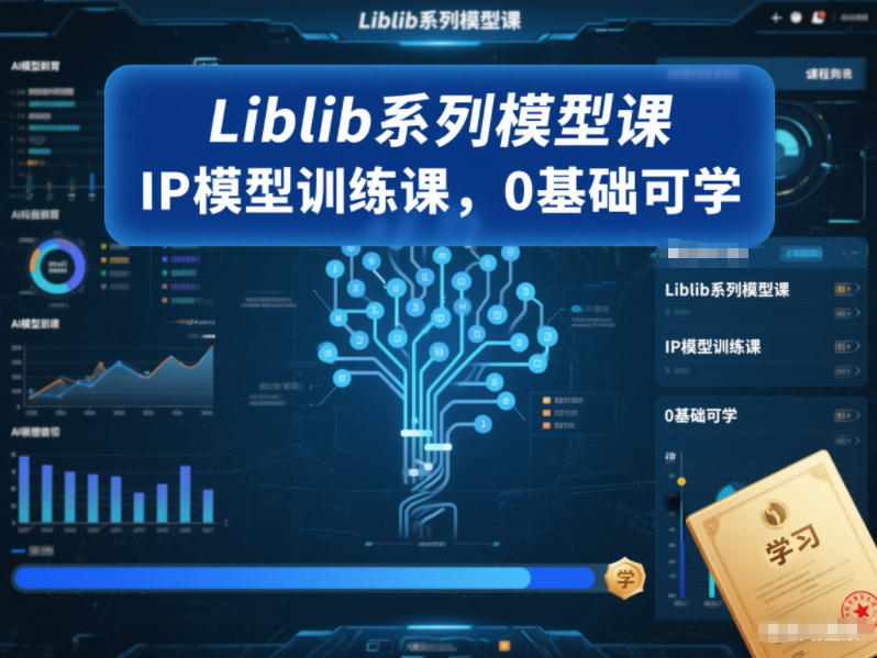 Liblib系列模型课，IP模型训练课，0基础可学-小钱大课云网创