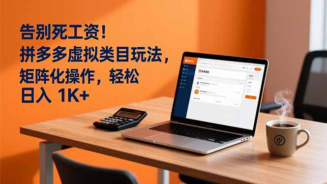 告别死工资！拼多多虚拟类目玩法，矩阵化操作，轻松日入 1K+-小钱大课云网创