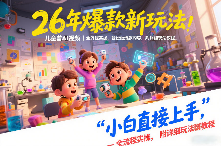 26年爆款新玩法，儿童科普AI视频，全流程实操，轻松做爆款内容，小白直接上手，附详细玩法教程-小钱大课云网创