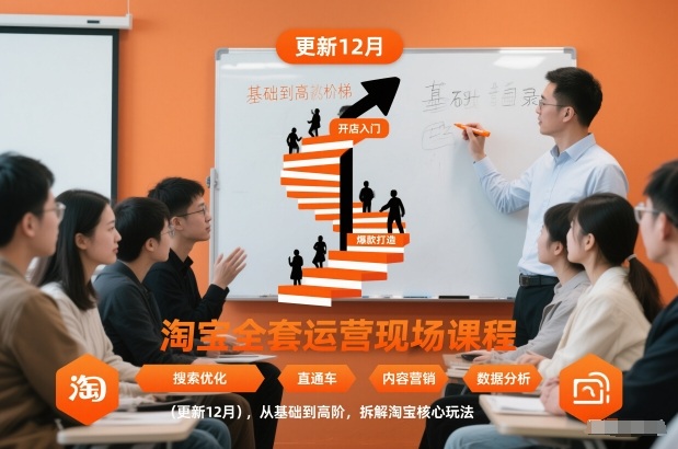 淘宝全套运营现场课程(更新26年1月),从基础到高阶,拆解淘宝核心玩法-小钱大课云网创