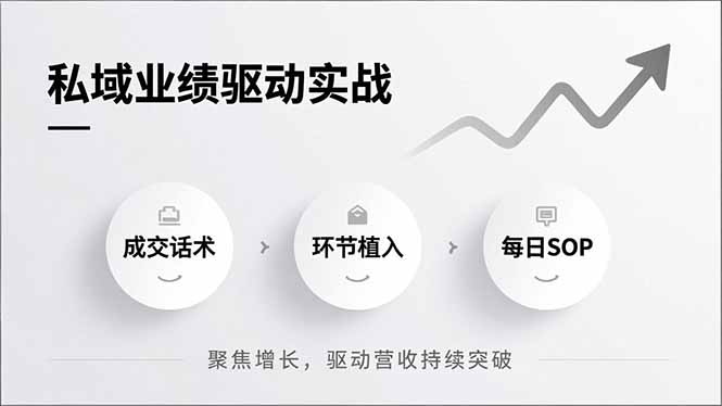 私域业绩驱动实战，成交话术、环节植入、每日SOP，聚焦增长，驱动营收持续突破-小钱大课云网创
