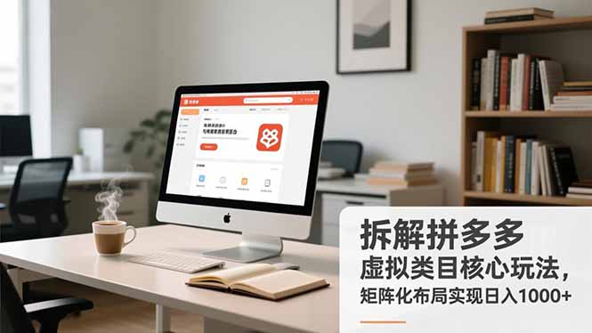 拆解拼多多虚拟类目核心玩法，矩阵化布局实现日入1000+-小钱大课云网创