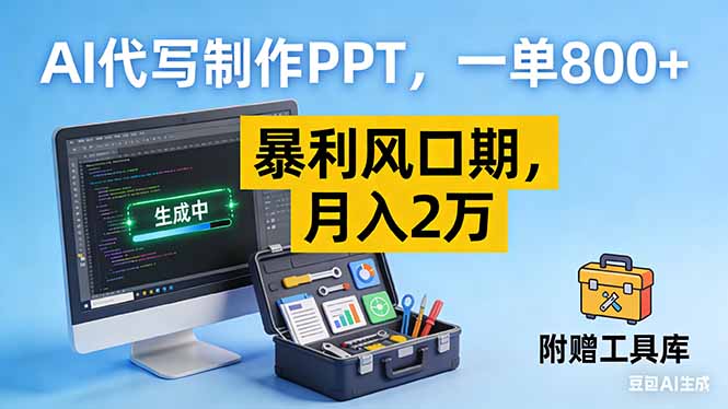 AI代写制作PPT,一单800+, 暴利风口期,月入2万【附工具】-小钱大课云网创