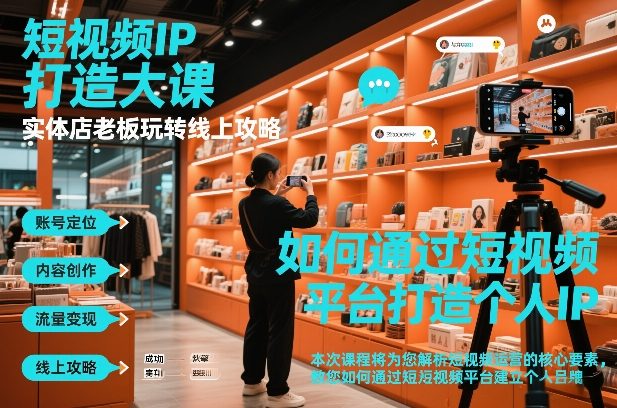 短视频ip打造大课，实体店老板玩转线上攻略-小钱大课云网创