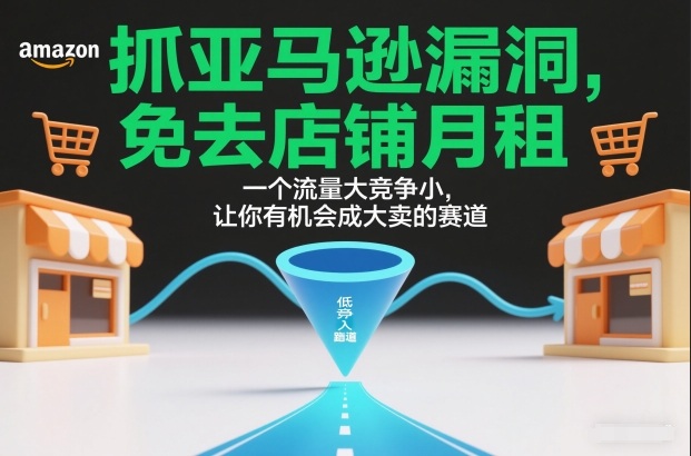 抓亚马逊漏洞，免去店铺月租，一个流量大竞争小，让你有机会成大卖的赛道-小钱大课云网创