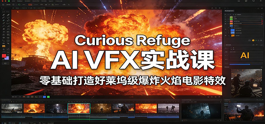 Curious Refuge AI VFX实战课，零基础打造好莱坞级爆炸火焰电影特效-小钱大课云网创
