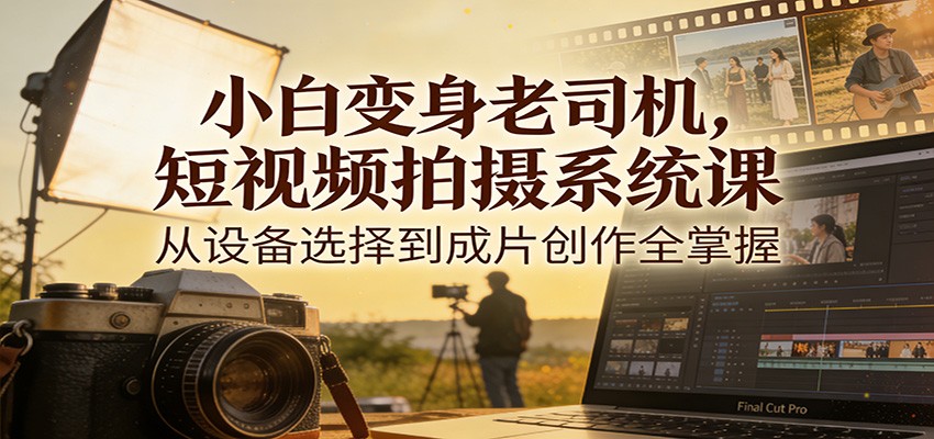 小白变身老司机，短视频拍摄系统课，从设备选择到成片创作全掌握-小钱大课云网创
