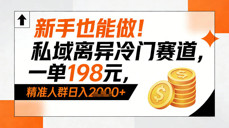 新手也能做！私域离异冷门赛道，一单198，精准人群日入1k+-小钱大课云网创